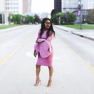 Petal long sleeve dress